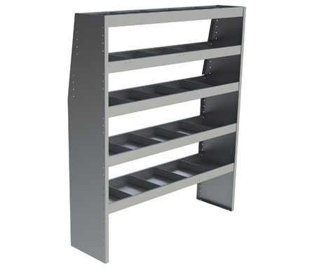 Étagère  pour fourgon à 5 tabl. 60”L x 16”P x 70”H